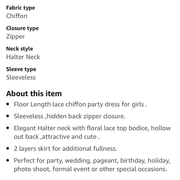 NWOT Kids Halter Chiffon Maxi Dress - Picture 10 of 10